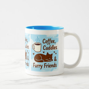 Kaffee, Kuscheln & Fellfreunde Süße Katzenliebhabe Zweifarbige Tasse