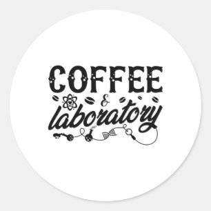 Kaffee & Laboratorium Labrador Technischer Chemike Runder Aufkleber