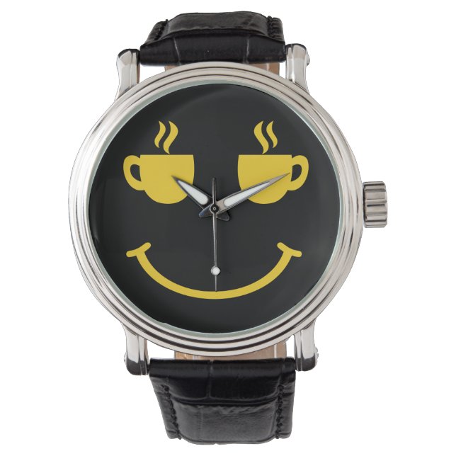 Kaffee-Lächeln Armbanduhr (Vorderseite)
