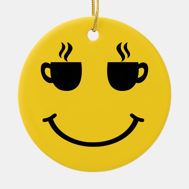 Kaffee-Lächeln Keramik Ornament (Vorne)