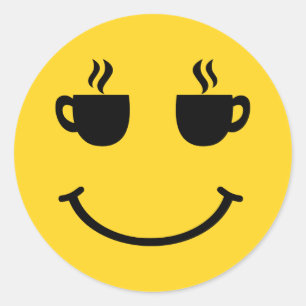 Kaffee-Lächeln Runder Aufkleber