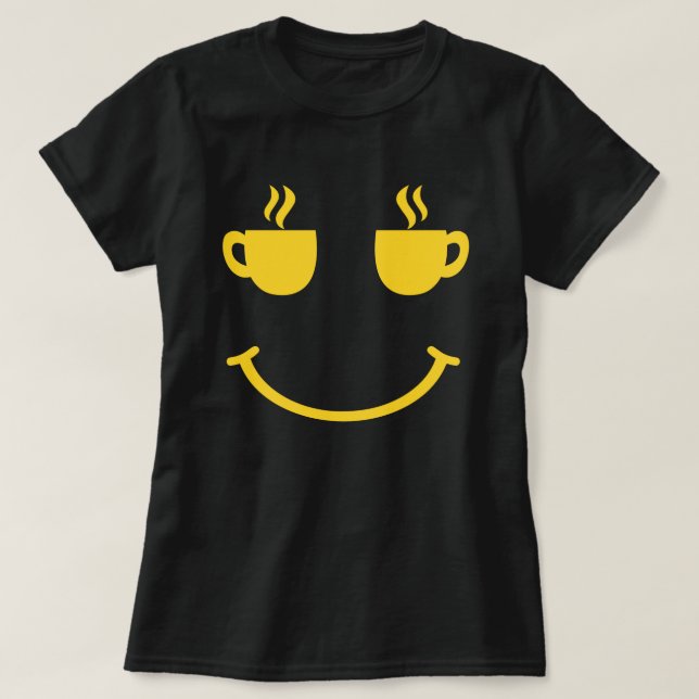 Kaffee-Lächeln T-Shirt (Design vorne)