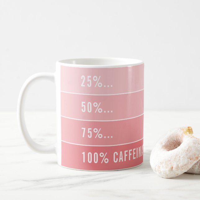 KAFFEE-LADEN.. ombre 100% koffeinierte Korallen Kaffeetasse (Mit Donut)