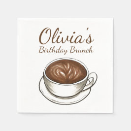 Kaffee Latte Cappuccino Geburtstagsparty Brunch Serviette