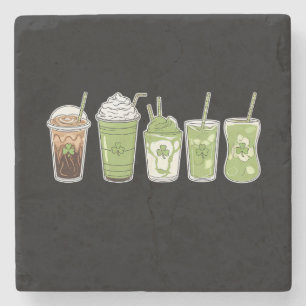 Kaffee Latte Green Niedlich Irish St Patrick's Day Steinuntersetzer