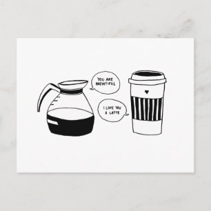 Kaffee Latte Valentine's Liebe Feiertagspostkarte
