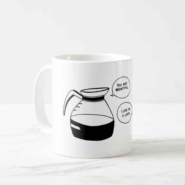 Kaffee Latte Valentine's Liebe Kaffeetasse (Vorderseite Links)