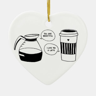 Kaffee Latte Valentine's Liebe Keramik Ornament