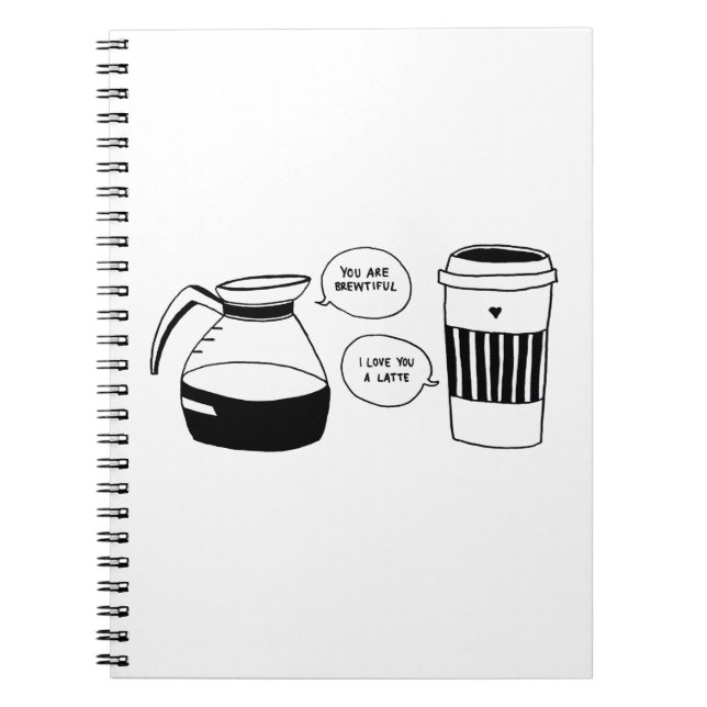 Kaffee Latte Valentine's Liebe Notizblock (Vorderseite)