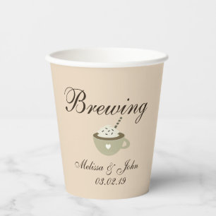 Kaffee Latte Wedding Brautparty Beige Paper Cup Pappbecher