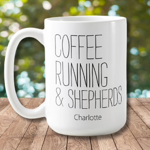 Kaffee Laufende Schäferhunde Editierbarer Name Des Kaffeetasse
