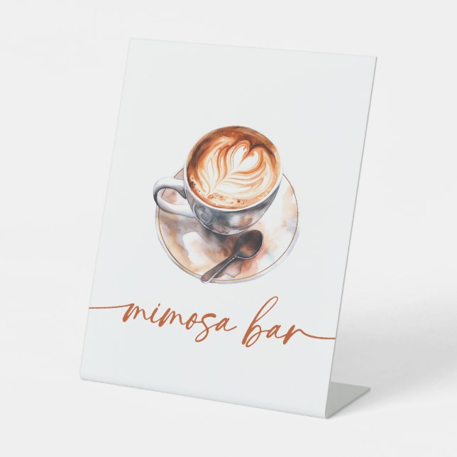Kaffee Liebe Braut Mimosa Bar Sockelschild (Vorderseite)