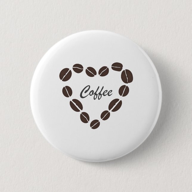 Kaffee Liebe Kaffeeban Herz Button (Vorderseite)