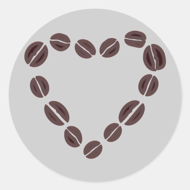 Kaffee Liebe Kaffeeban Herz Runder Aufkleber (Vorderseite)
