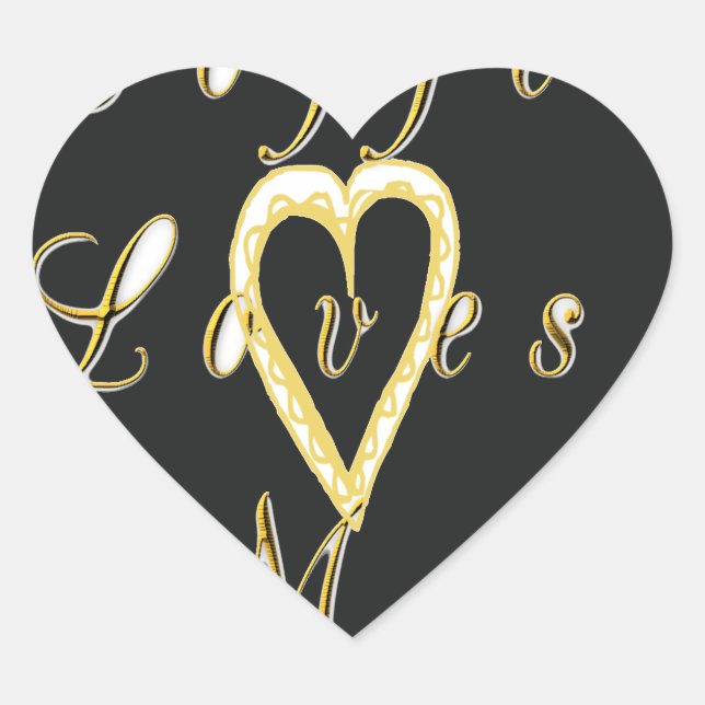 Kaffee Liebe mich. Herz-Aufkleber (Vorderseite)