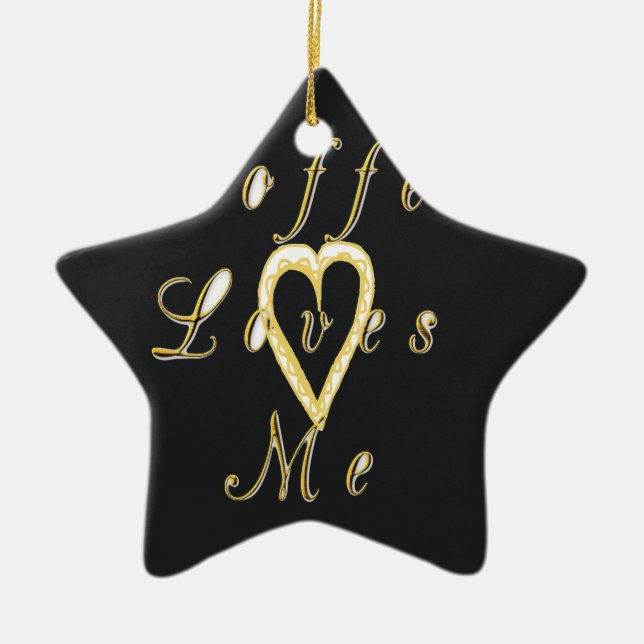 Kaffee Lieben mich. Keramik Ornament (Vorne)