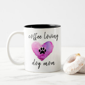 Kaffee liebende Hunde Mama Niedliches Herz Zweifarbige Tasse