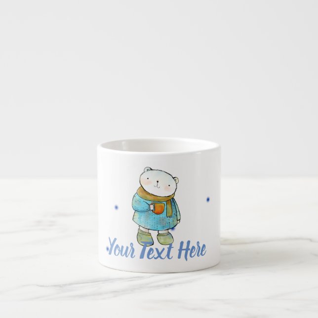 Kaffee liebende Polar Bär Custom Espressotasse (Vorderseite)
