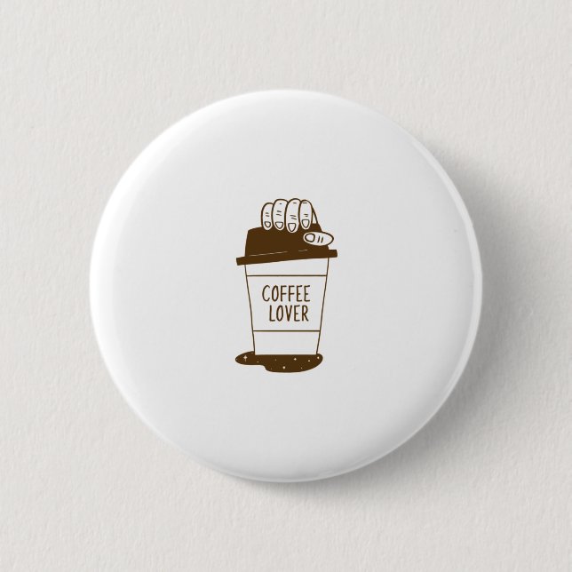 Kaffee Liebhaber Button (Vorderseite)