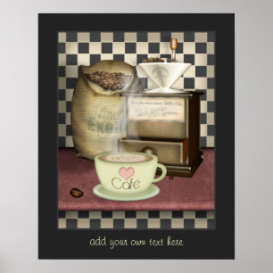 Kaffee-Liebhaber Café Küche Poster