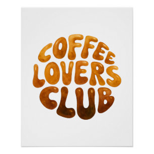Kaffee-Liebhaber-Club-Wandkunst, skurrile Typograf Poster