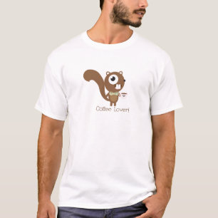 Kaffee-Liebhaber-Eichhörnchen-T - Shirt