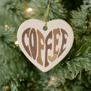Kaffee-Liebhaber-Herz Keramik Ornament