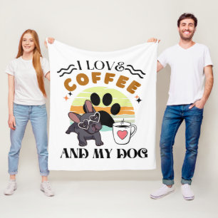 Kaffee Liebhaber - Ich liebe Kaffee und meinen Hun Fleecedecke