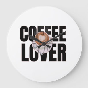 Kaffee Liebhaber – Kaffee Süchtiger Morgen Koffein Große Wanduhr