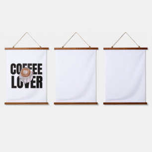 Kaffee Liebhaber – Kaffee Süchtiger Morgen Koffein Wandteppich Mit Holzrahmen