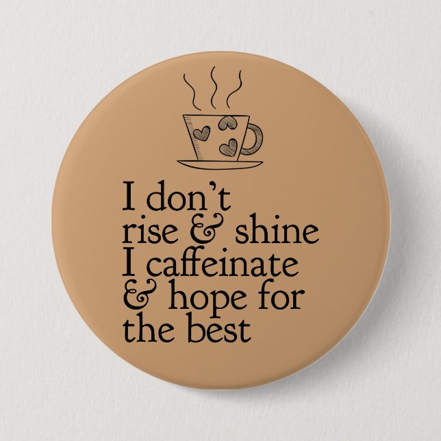 Kaffee-Liebhaber-Knopf Button (Vorderseite)