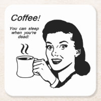Kaffee-Liebhaber-lustige quadratische Untersetzer