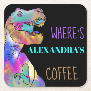 Kaffee Liebhaber Lustiger Dinosaurier Zitat Rechteckiger Pappuntersetzer