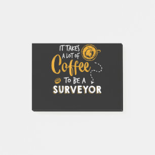 Kaffee Liebhaber Lustiger Vermesser Ingenieur Bauw Post-it Klebezettel