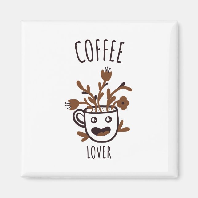 Kaffee Liebhaber Magnet (Vorne)