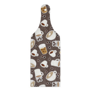 Kaffee-Liebhaber-Muster Brown/Grau Schneidebrett