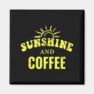 Kaffee-Liebhaber _ Sonnenschein und Kaffee Retro-S Magnet