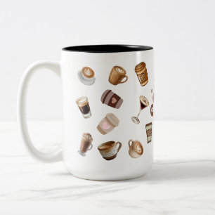 Kaffee-Liebhaber-Tasse Hübsche Kaffee-Ästhetik-T Zweifarbige Tasse