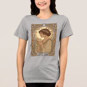 Kaffee-Liebhaber und Natur-Jugendstil-Illustration Tri-Blend Shirt