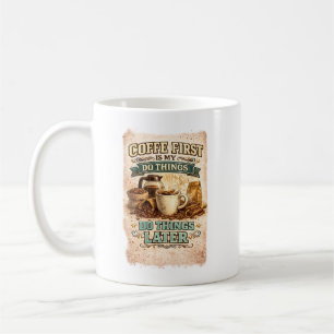 Kaffee-Liebhaber Vintage-Typografie-Design Kaffeetasse