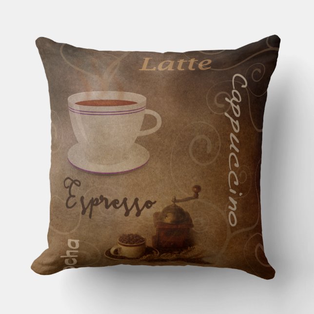 Kaffee liebt Wortart Kissen (Vorderseite)