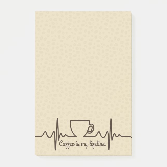 Kaffee Lifeline 4x6 Post-it Klebezettel (Vorderseite)
