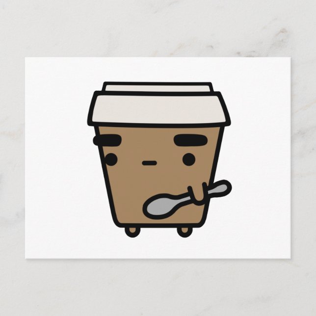 Kaffee & Löffel Postkarte (Vorderseite)