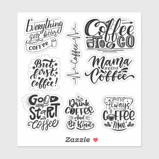 Kaffee Lover Aufkleber (Blatt)