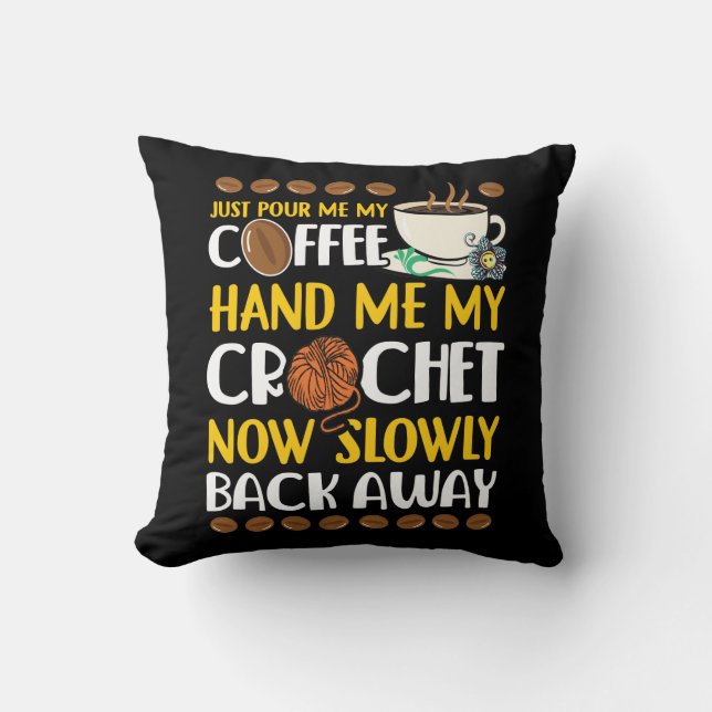 Kaffee Lover Crocheter Kreuzung Koffein Kissen (Vorderseite)