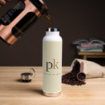 Kaffee Lover Einfache Minimalistische Monogramm Trinkflasche<br><div class="desc">Kaffee Lover Einfache Minimalistische Monogramm Wasserflasche</div>