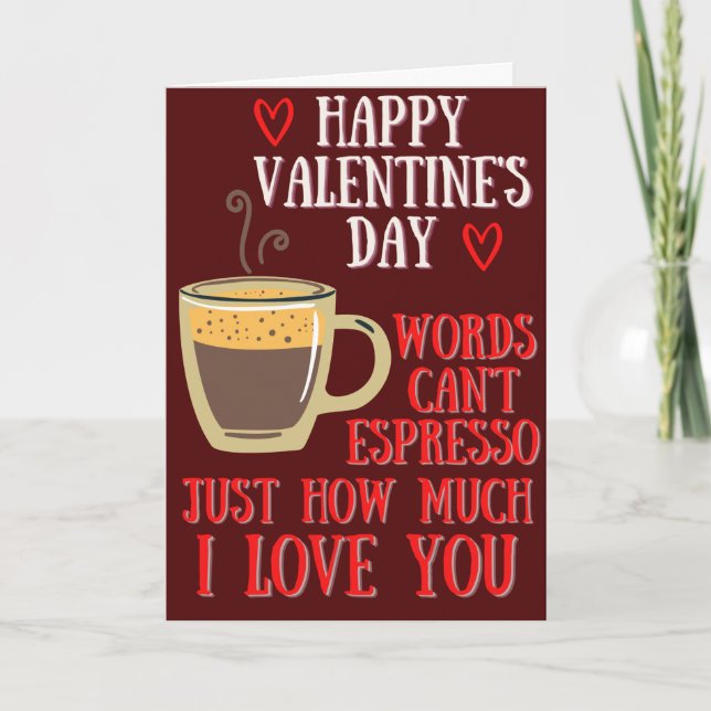 Kaffee Lover Funny Valentine Card Karte (Vorderseite)
