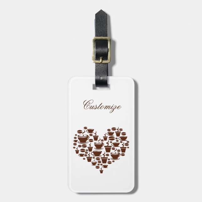 Kaffee Lover Herz Thunder_Cove Gepäckanhänger (Vorderseite vertikal)