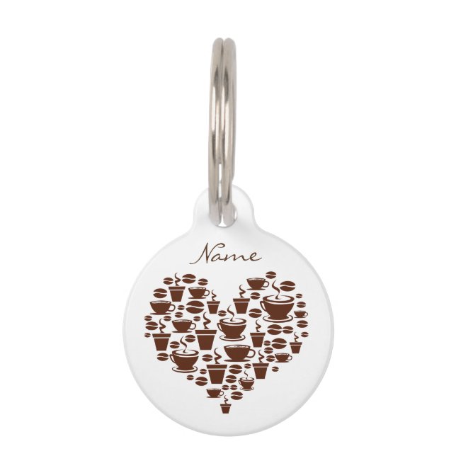 Kaffee Lover Herz Thunder_Cove Haustiermarke (Vorderseite)