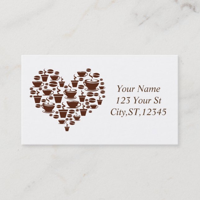 Kaffee Lover Herz Thunder_Cove Visitenkarte (Vorderseite)